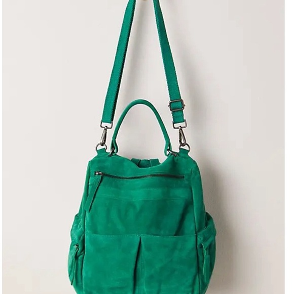 Gorgeous, Free People Suede Backpack in Emerald Lake❤️ NWOT - Picture 4 of 6